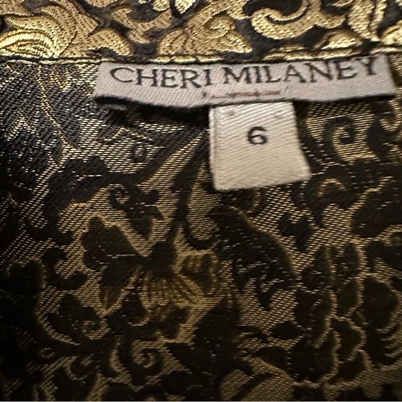 Silk Gold and Black Women's Blazer - Picture 2 of 7